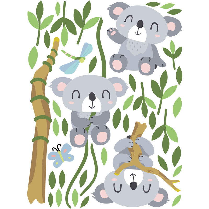 Adesivi murali bambini - Koala set - Stickers cameretta Dimensione LxH:  40cm x 30cm