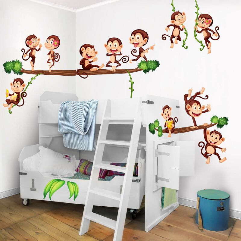 Adesivo murale Monkeys from the Jungle Dimensione LxH: 80cm x 120cm