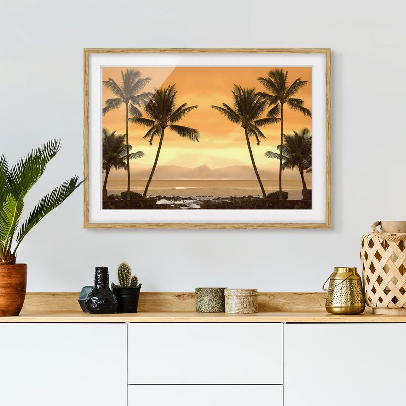 Poster con cornice - Caribbean Sunset II Dimensione HxL: 18cm x