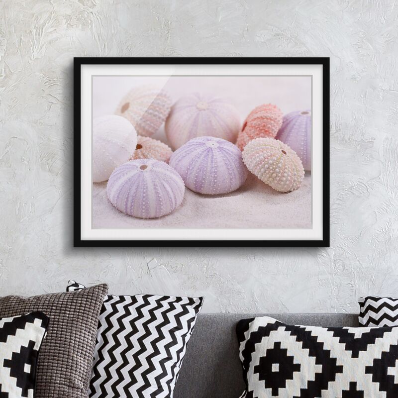 Poster con cornice - Leone con Succulente Dimensione HxL: 24cm x 18cm,  Colore cornice: Rovere