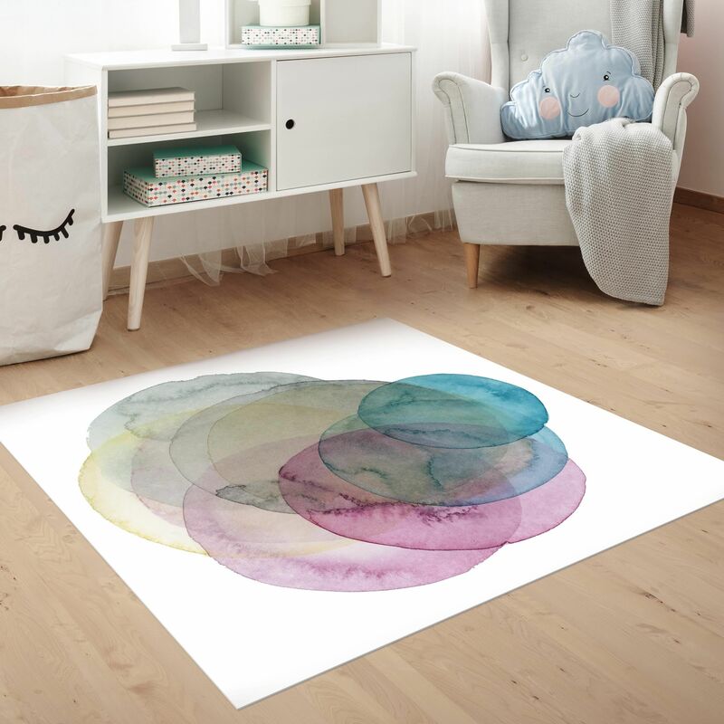 Tappeti in vinile - Bing Bang - Rosa - Quadrato 1:1 Dimensione HxL: 40cm x  40cm