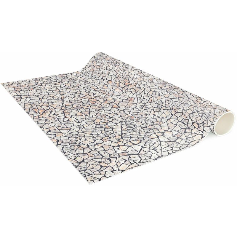 Tappeto Antiscivolo in PVC Mosaico rettangolare tortora 70 x 40 cm