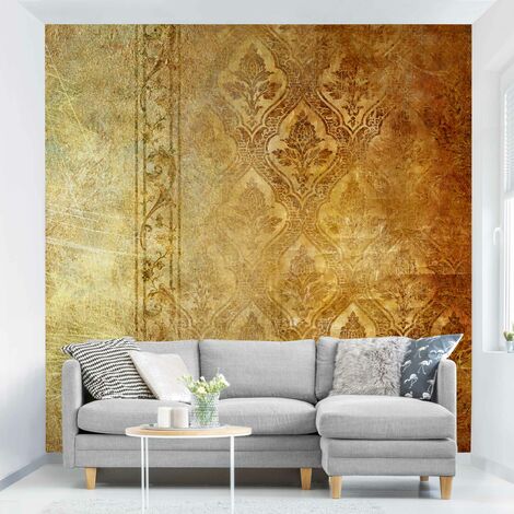 Carta da parati adesiva moderna - Prato orizzonte d'oro I - Formato  quadrato Dimensione HxL: 192cm x