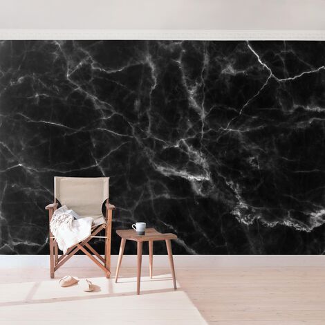 Carta da parati adesiva effetto marmo - Nero Carrara Dimensione HxL: 190cm  x 288cm