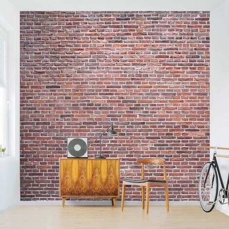 Carta da parati adesiva muro 3D - Muro di mattoni rossi - Formato quadrato  Dimensione HxL: 192cm x