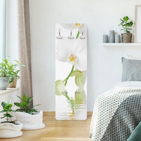 Appendiabiti con fiori - Orchidee e benessere - Bianco Dimensione LxH:  119cm x 39cm