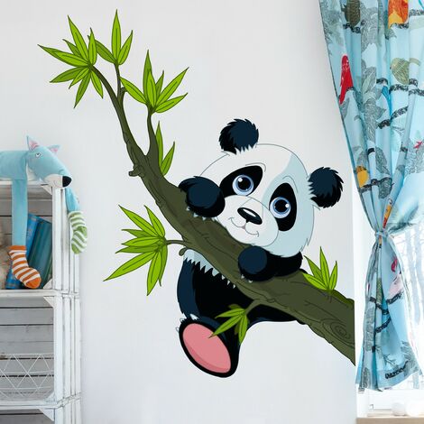 Adesivi murali bambini - Panda arrampicante - Stickers animali cameretta  Dimensione LxH: 60cm x 69cm