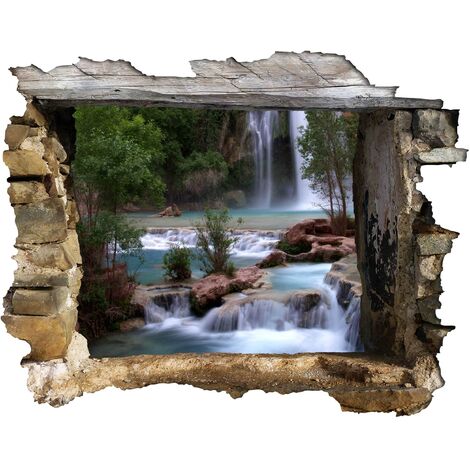 Trompe l'Oeil Adesivi Murali Wall Sticker Fiume Cascata