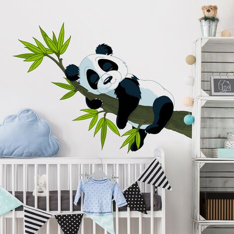 Adesivi murali bambini - Panda dorme - Stickers cameretta Dimensione LxH:  70cm x 95cm
