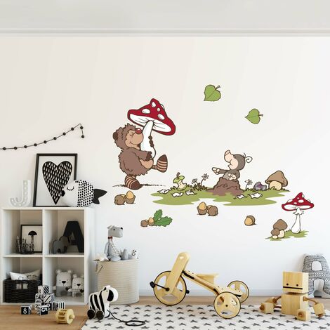 Adesivo murale per bambini - NICI Amici della foresta Hetch Hogan  Dimensione LxH: 30cm x 50cm