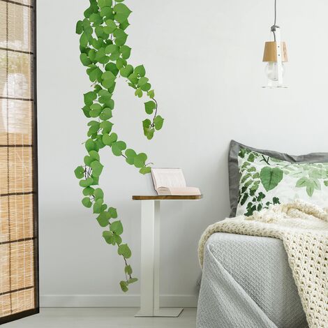 Adesivi murali foglie - Ramo rampicante foglie a forma di cuore Dimensione  LxH: 100cm x 20cm