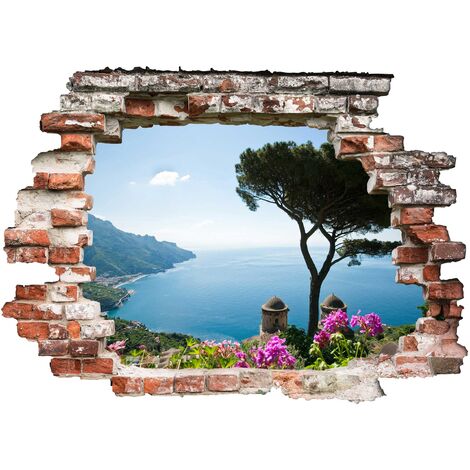 Adesivo murale 3D - View From The Garden On The Sea - orizzontale 3:4  Dimensione LxH: 30cm x 40cm