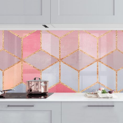 Rivestimento cucina - Colorful pastello oro Geometria Dimensione HxL: 40cm  x 140cm Materiale: Smart