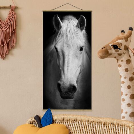 Foto su tessuto da parete con bastone - Sogno Di Un Cavallo - Verticale 2:1  Dimensione HxL
