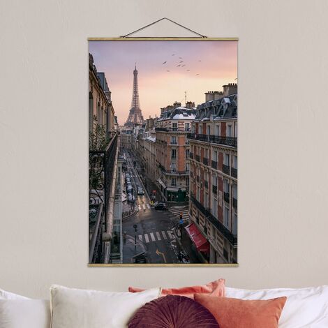 Foto su tessuto da parete con bastone - La torre Eiffel al tramonto -  Verticale 3:2 Dimensione