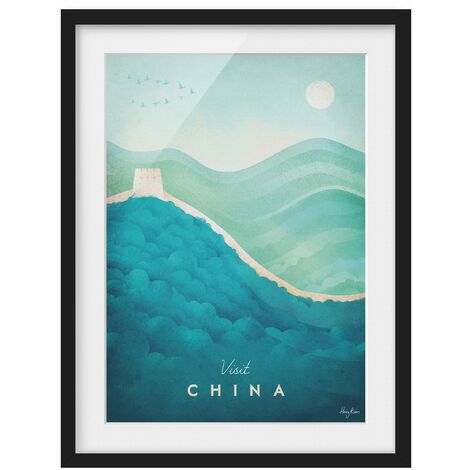 Poster con cornice - Poster di viaggio - Cina Dimensione HxL: 24cm x 18cm, Colore  cornice: Nero