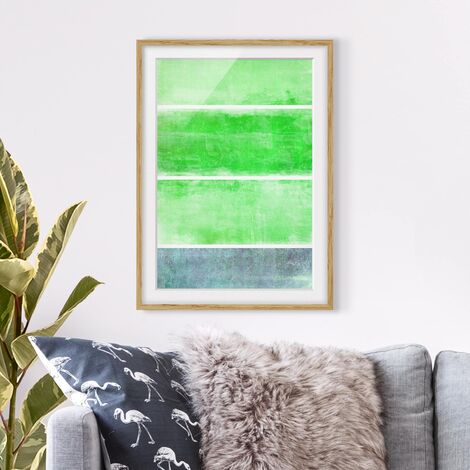 Poster con cornice - Color Harmony Green Dimensione HxL: 24cm x 18cm,  Colore cornice: Rovere