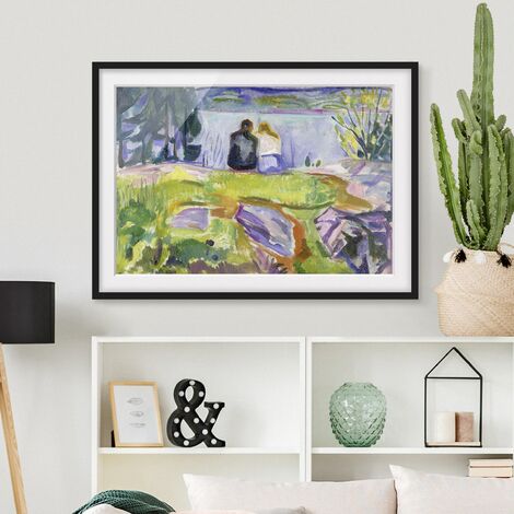 Poster con cornice - Edvard Munch - Spring Dimensione HxL: 18cm x 24cm,  Colore cornice: Nero