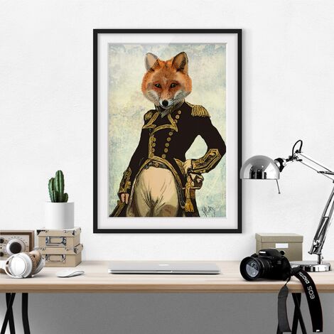 Poster con cornice Fox In The Fall verticale su