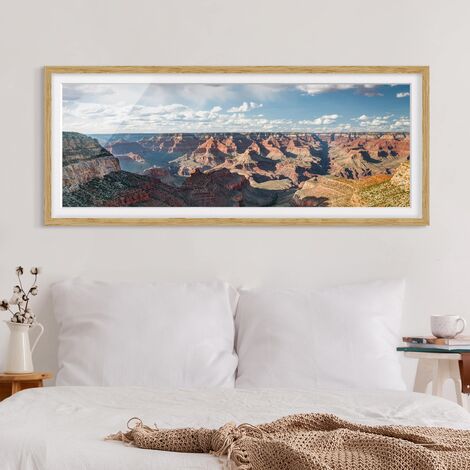 Poster con cornice - Natura Del Canyon Dimensione HxL: 20cm x 50cm, Colore  cornice: Rovere