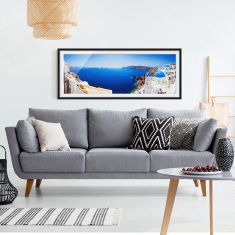 Poster con cornice - View Over Santorini Dimensione HxL: 20cm x