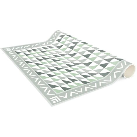 Tappeti in vinile - Piastrelle geometriche Ipheion verde menta con bordo  sottile - Verticale 2:1 Dimensione HxL: 80cm x 40cm