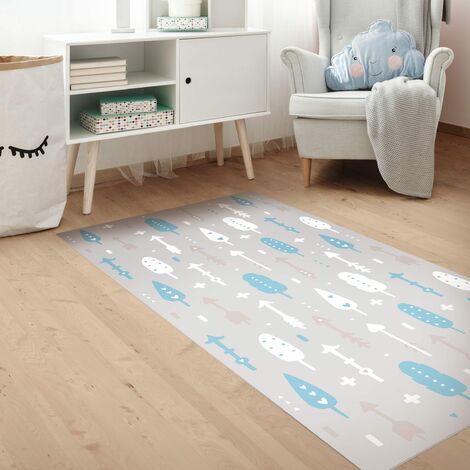 Tappeti in vinile - Frecce tribali con cuori blu grigio - Verticale 2:1  Dimensione HxL: 80cm x