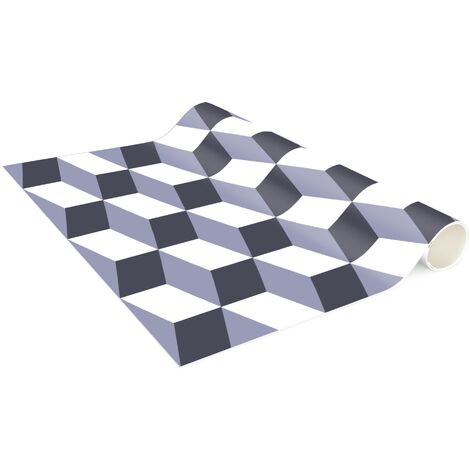 Tappeti in vinile - Mix di piastrelle geometriche con dadi viola - Pannello  Dimensione HxL: 90cm x 30cm
