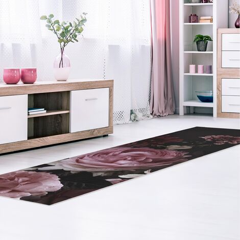 Tappeti in vinile - Effetto marmo bianco e nero - Pannello Dimensione HxL:  90cm x 30cm