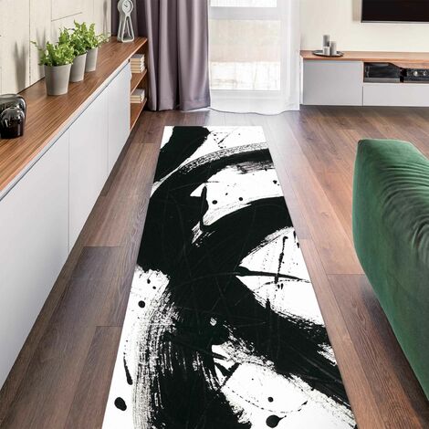 Tappeti in vinile - Effetto marmo bianco e nero - Pannello Dimensione HxL:  90cm x 30cm