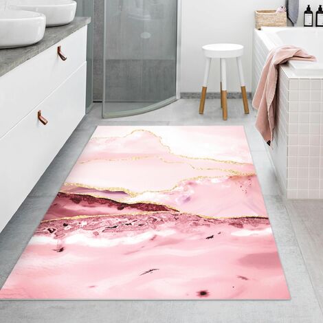 Tappeti in vinile - Montagne rosa astratte con linee d'oro - Verticale 4:3  Dimensione HxL: 60cm