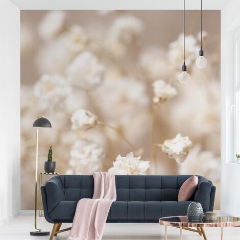 Carta da parati - Sogno floreale in crema Dimensione HxL: 192cm x 192cm  Materiale: Smart