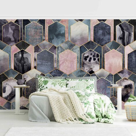 Carta da parati - Art Deco di marmo oro - Orizzontale Dimensione HxL: 190cm  x 288cm
