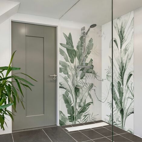 Rivestimento parete doccia | 200 x 100 cm | bianco | Pannello a parete per  doccia