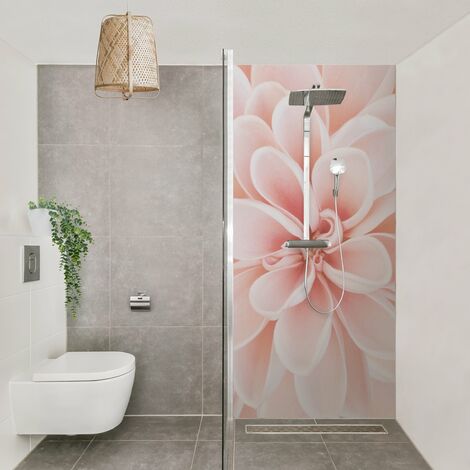 Rivestimento per doccia - Dalie in rosa pastello Dimensione HxL: 1 x  190x80cm Materiale: Pellicola rigida Smart