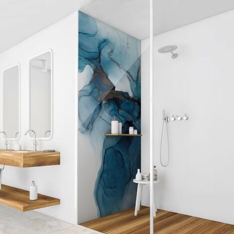 Rivestimento per doccia - Evoluzione blu e oro Dimensione HxL: 1 x 190x80cm  Materiale: Pellicola rigida Smart