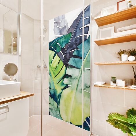 Rivestimento per doccia - Fogliame esotico - Banano Dimensione HxL: 1 x  190x80cm Materiale: Pellicola rigida Smart Lucida