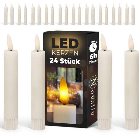 24x Novaliv LED Kerze  Echtwachskerzen