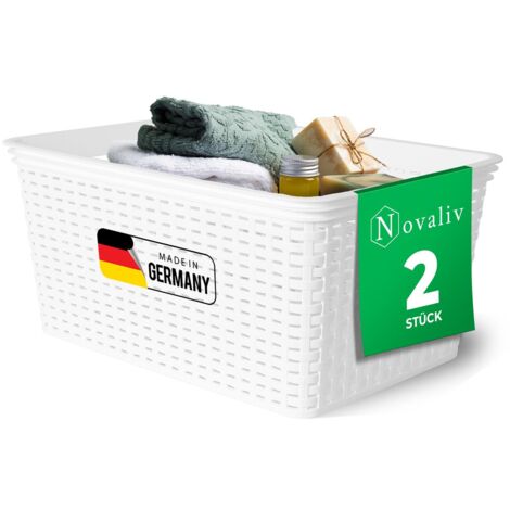 2x Novaliv Aufbewahrungsbox 2x Aufbewahrungskorb Rattan (1/5)