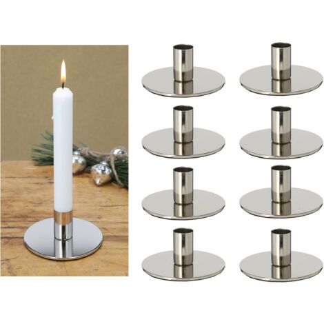 8x Novaliv Standkerzenhalter Stabkerzenhalter Silber (1/5)
