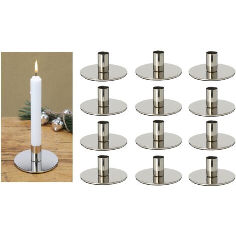 12x Novaliv Standkerzenhalter Stabkerzenhalter Silber (1/5)