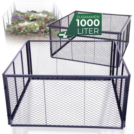 Bituxx Komposter Aus Metall 90x90cm - Wetterfest & Einfach Montiert Für Den Garten