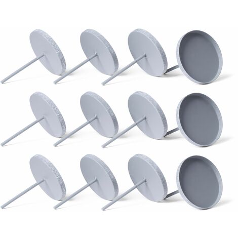 12x Novaliv Kerzenständer Kerzenpick, Kerzenpin, Kerzenhalter, 12x Flach 8 cm GRAU