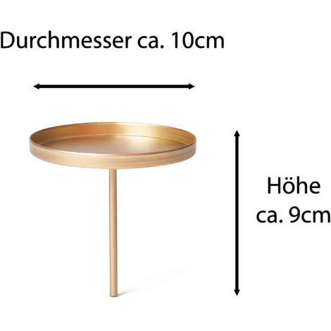 4x Novaliv Kerzenständer Kerzenpick, Kerzenpin, Kerzenhalter, 4x Flach 10 cm Gold