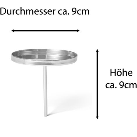 4x Novaliv Kerzenständer Kerzenpick, Kerzenpin, Kerzenhalter, 4x Flach 9 cm Silber