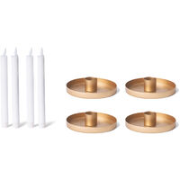 4x Novaliv Standkerzenhalter Stabkerzenhalter 4 x 6cm Gold