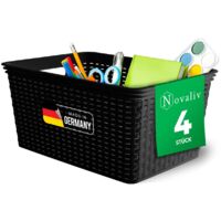 4x Novaliv Aufbewahrungsbox 4x Aufbewahrungskorb Rattan