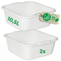 2x Novaliv Aufbewahrungsschüssel 2x Spülschüssel Quadratisch Farbe Weiß