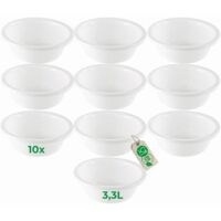 10x Novaliv Plastikschüsseln 10x Spülschüssel Rund Farbe Weiß