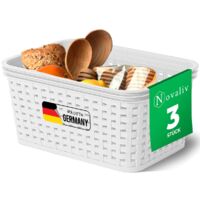 3x Novaliv Aufbewahrungsbox 3x Aufbewahrungskorb Rattan